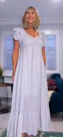 Eadie Shirred Prairie Dress – Cotton - Ecru - Terracotta