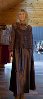 Loren Coffee Sequin Mesh Set – Silky Slip Dress with Beaded Tie Belt