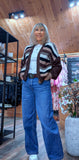 Abby Chunky Stripe Cardigan – Chocolate, Ecru or Burgundy