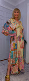 Ember Boho Maxi Dress – Multicoloured Viscose Patchwork Dress
