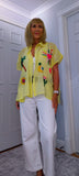 Alma Tropical Print Embroidered Cotton Shirt – One Size (UK 8–16)