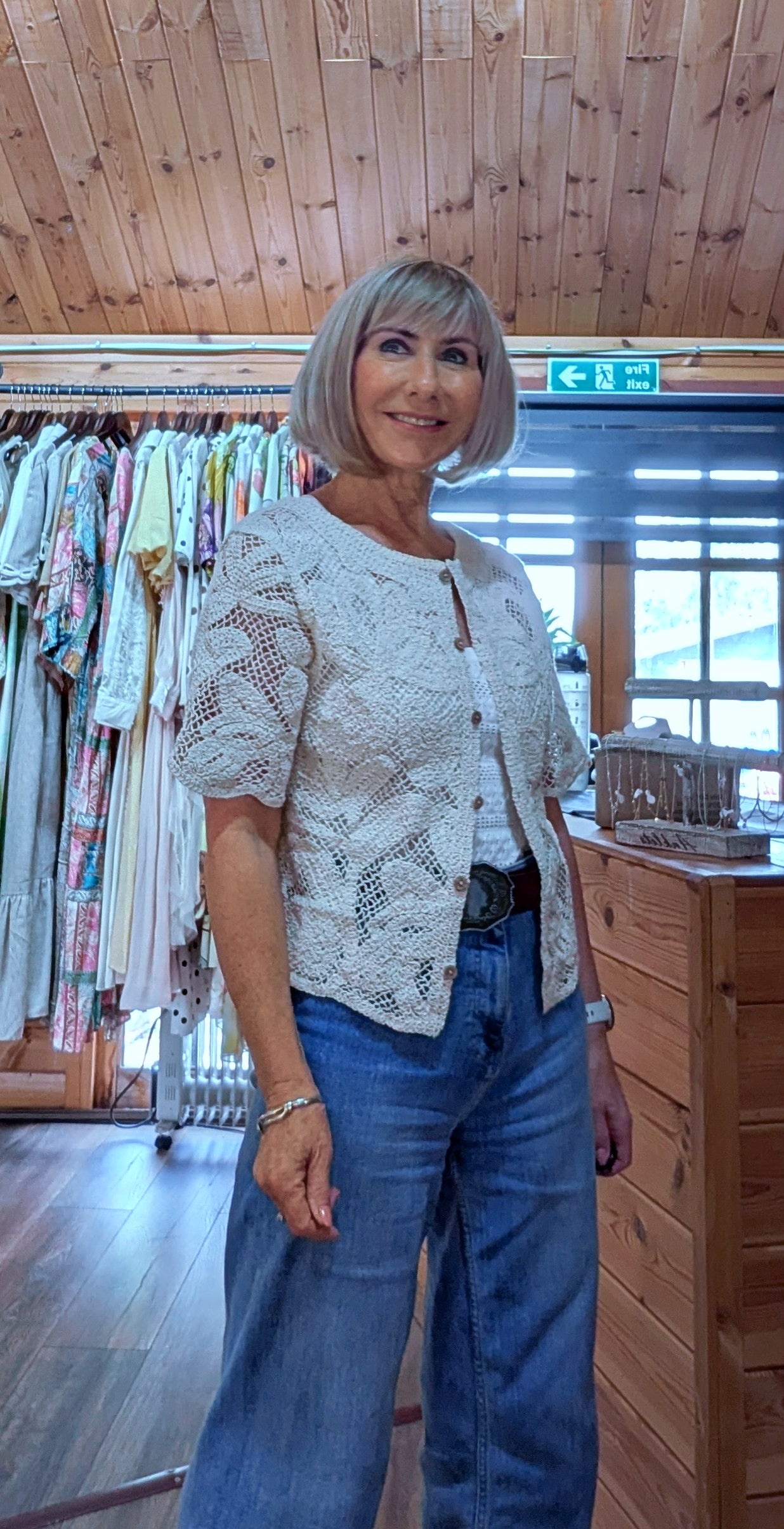 Stylish crochet cotton cardigan  styled by ditsydi