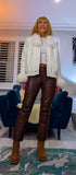 Arabella Faux Fur Jacket – Ivory or Black with Diamante Buttons & Detachable Collar