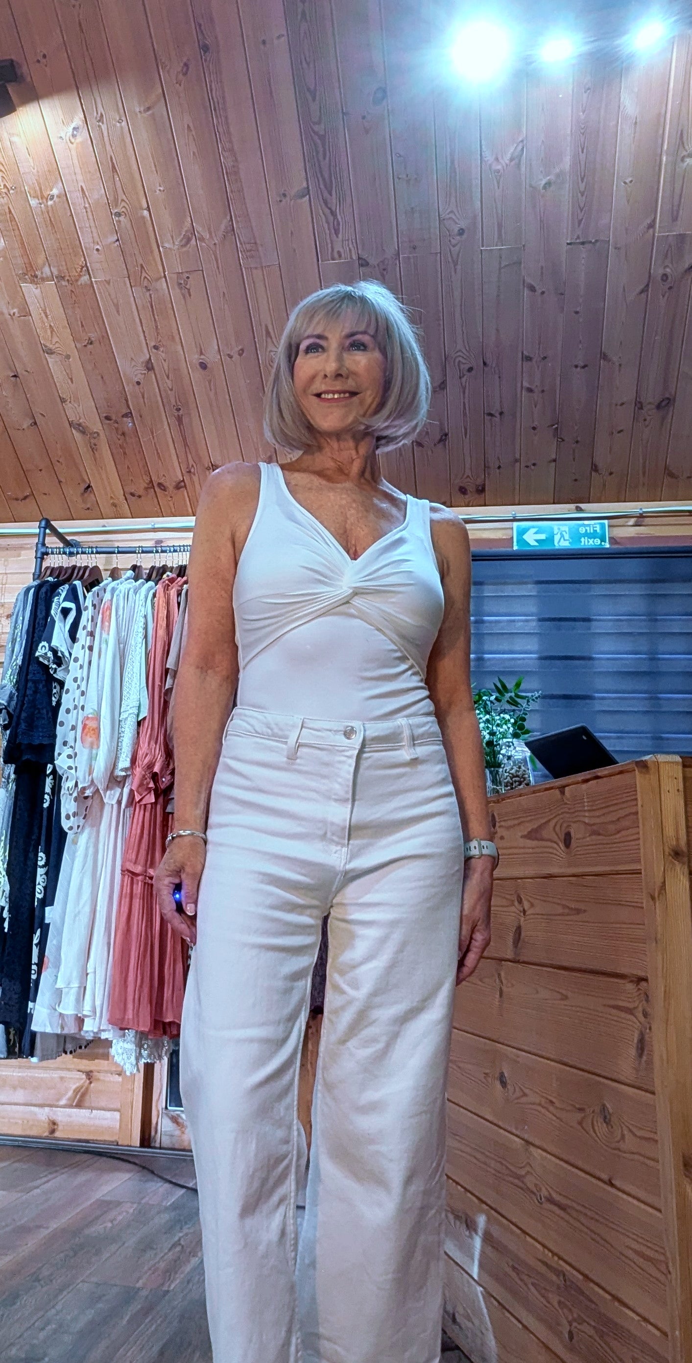 Bess Bodysuit – White Twist Bust Fitted Bodysuit (Non Returnable)