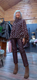 Phoebe Brown & White Polka Dot Blouse – Tie Neck & Balloon Sleeves