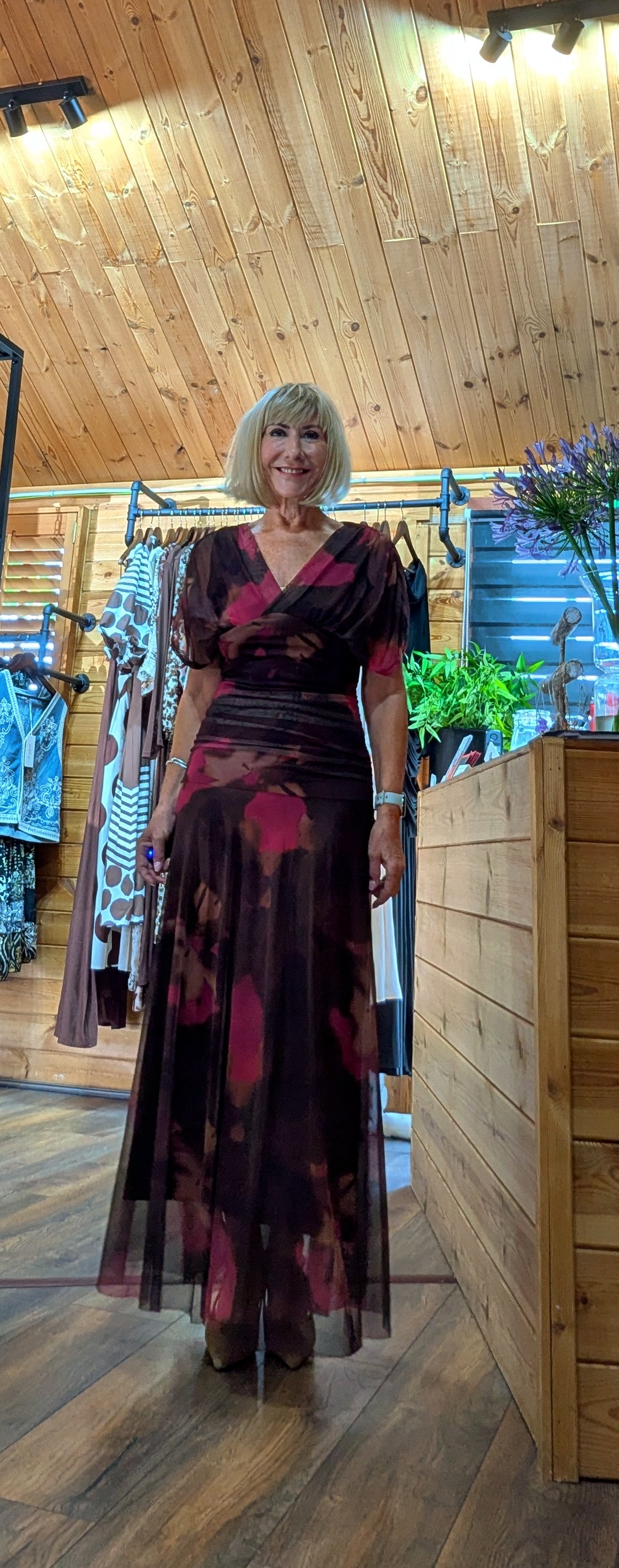 Emilie Floral Drape Maxi Dress –  Occasion Dress