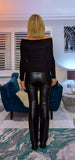 Meridith Bardot Black Knit Top – Off Shoulder Chic