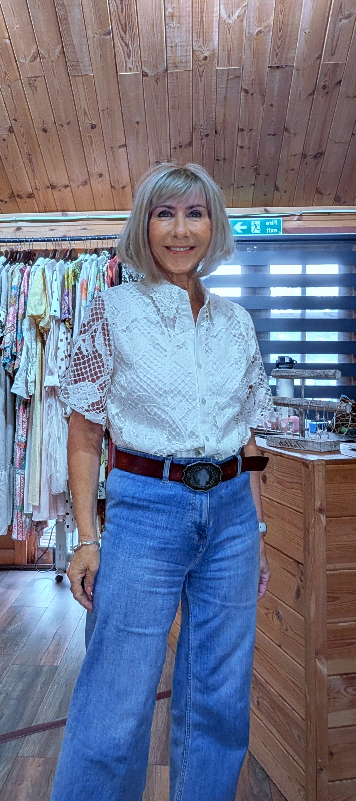 Collared lace summer shirt UK