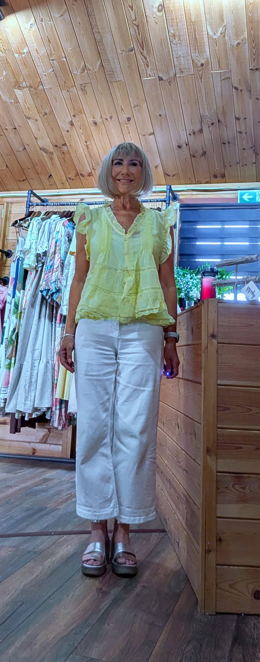 Edwina Cotton & Silk Frill Blouse