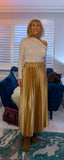 Rula Pleated Midi Skirt – Silky Feel with Chunky Waistband