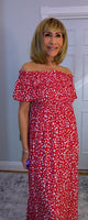 Lottie Dress – Ditsy Floral Shirred Maxi Dress | Off Shoulder Summer Dress | UK Sizes M–XXL
