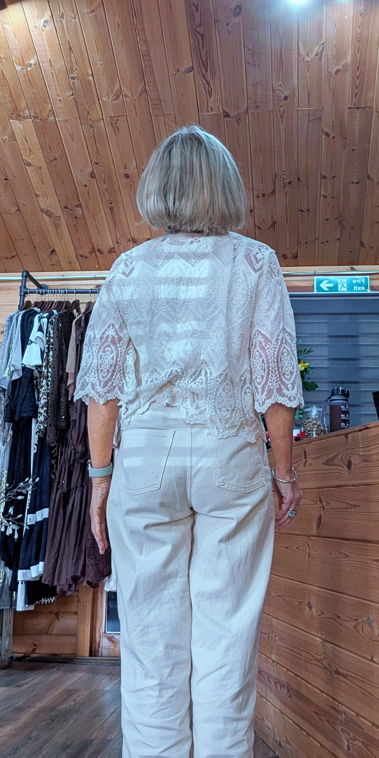 Janice Cotton Lace Embroidered Cardigan White or Cream
