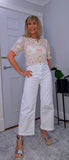 Tamara Crochet Cardigan – Vintage Puff Sleeve Knitwear