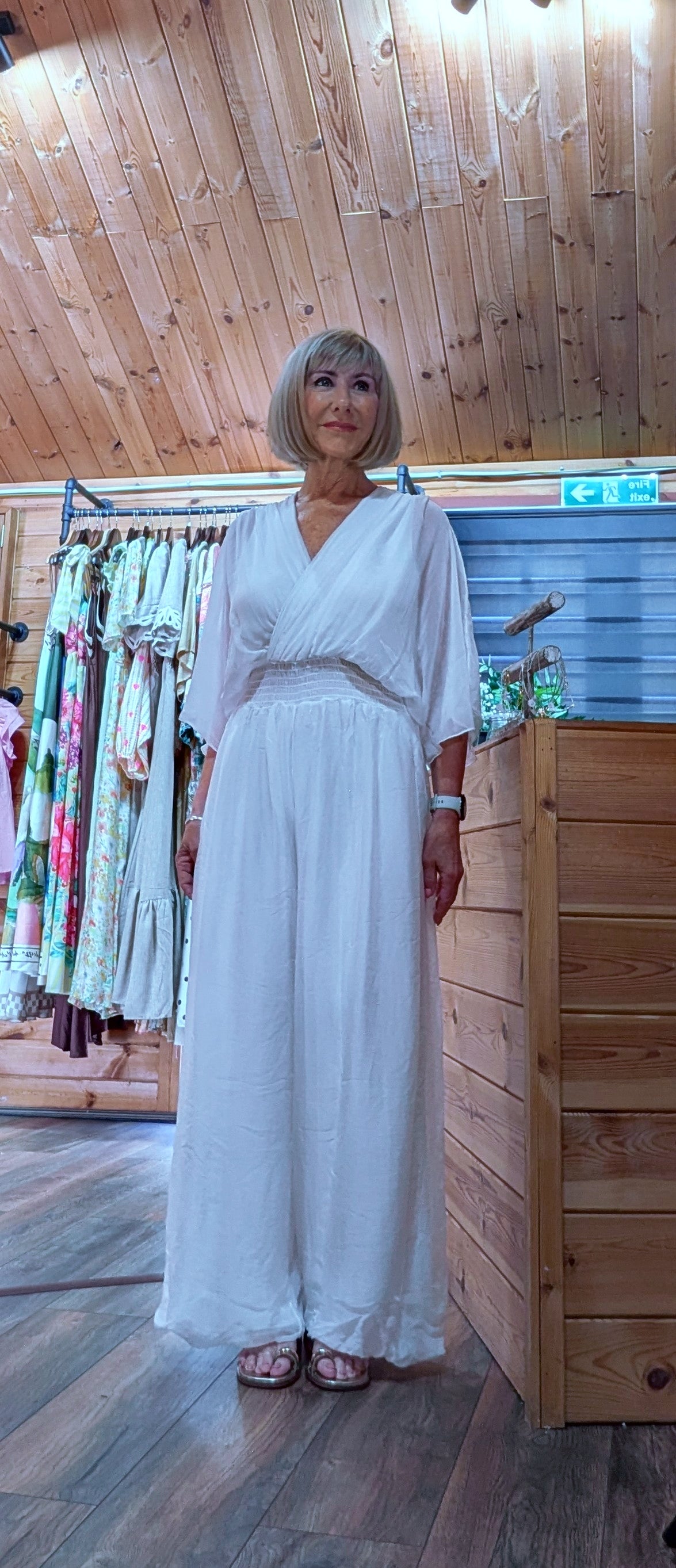Josie Silk Blend Jumpsuit White Occasion Outfit styled by ditsydi UK