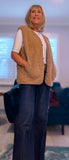Suzy Bouclé Sleeveless Cardigan – Cream or Soft Camel