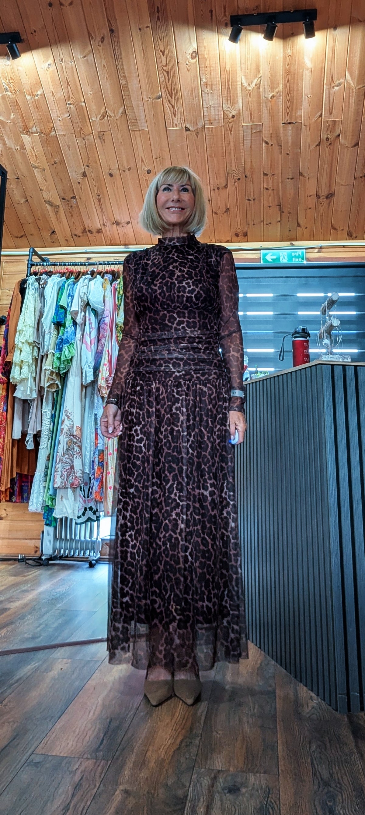 Brown leopard print occasion dress UK 8–14