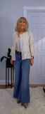 Lois White or Ecru Embroidered  Cotton Boho Blouse