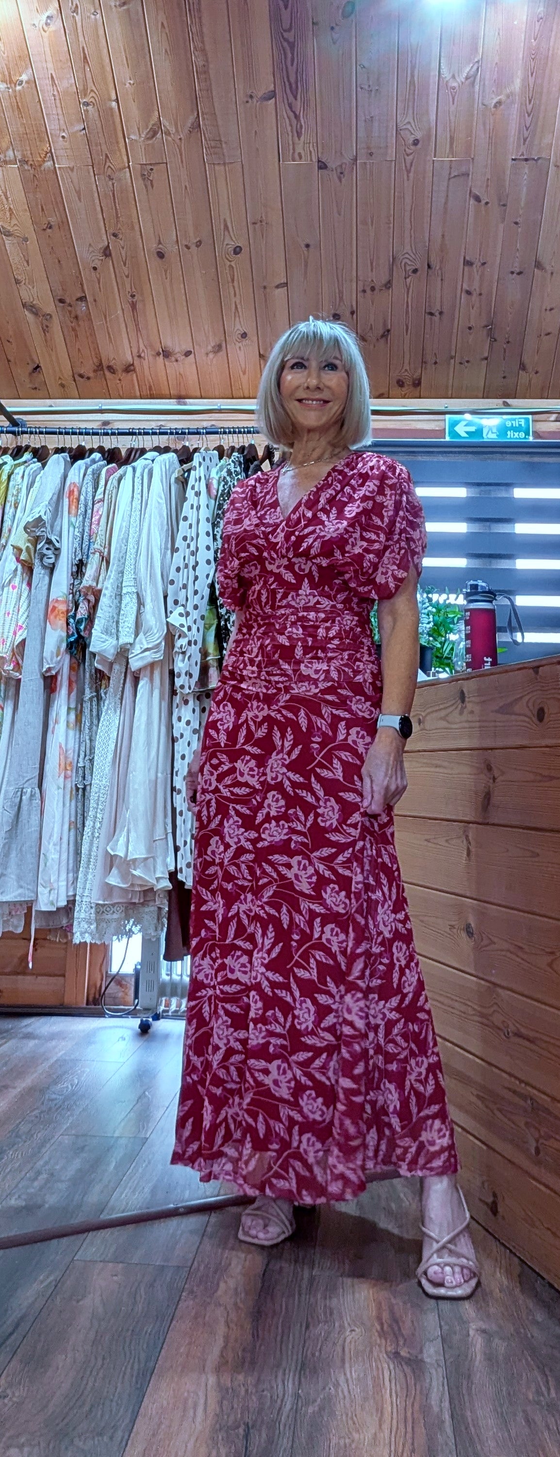 Valentina Floral Drape Maxi Dress – Summer  Dress