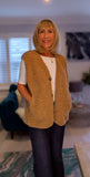 Suzy Bouclé Sleeveless Cardigan – Cream or Soft Camel