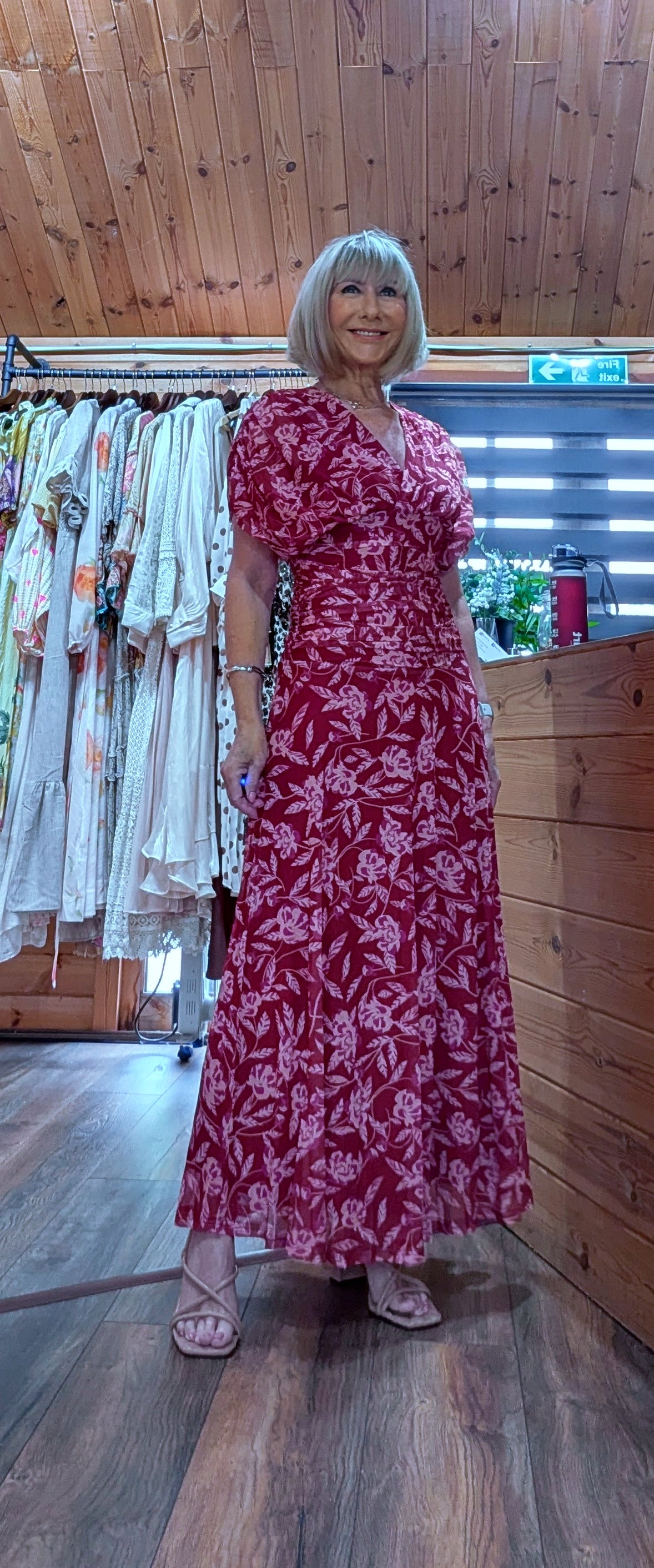 Valentina Floral Drape Maxi Dress – Summer  Dress