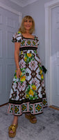 Blossom Bold Print Shirred Dresses