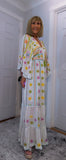 Julia White Bohemian Dress with Floral Embroidery