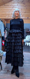 Imogen Black Tulle Dress – Knit Top & Layered Skirt