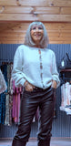 Cassia Ivory Sweater – Gold Sun Jewel Button Detail