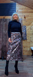 Giovanna Silver Sequin Skirt – Pencil Style with Side Split