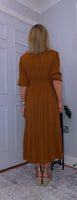 Paloma Prairie Smock Dress – Camel Cotton with Embroidery Detail