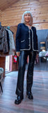 Melissa Black Pearl Trim Jacket – Sequin Detail & Chunky Buttons