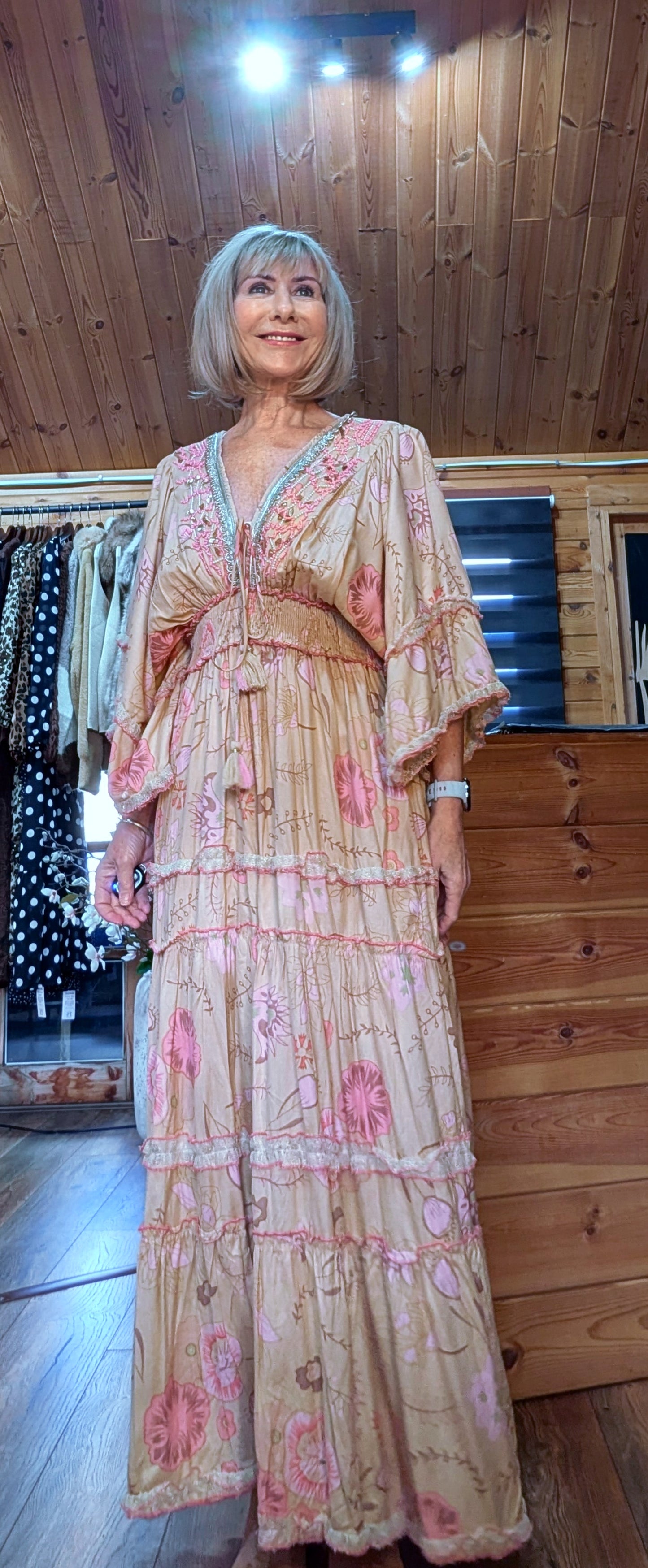 Everi Bohemian Maxi Dress In Dreamy Caramel