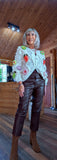 Athena Chunky Cardigan – 3D Fruit & Flower Detail with Sparkly Buttons