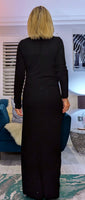 Martha Black Slinky Dress – Sparkle Side Split Evening Dress