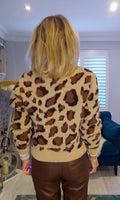 Bibi – Soft Chunky Leopard Print Cardigan