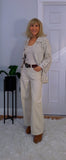 Magna Crochet Knit – Collared Summer Cardigan in Beige