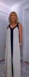 Helena Sleeveless  Maxi Dress – Magenta - Green - Ecru