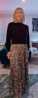 Olivia Leopard Print Maxi Dress with Black Knit Top – One Size