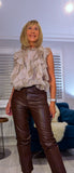 Ashley Blouse – Statement Frilled Blouse - Taupe or Chocolate