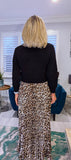 Olivia Leopard Print Maxi Dress with Black Knit Top – One Size