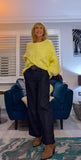 Janice Wrap Jumper – Super Soft Cable Knit in Yellow or Beige