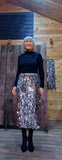 Giovanna Silver Sequin Skirt – Pencil Style with Side Split