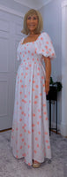 Candy Off - Shoulder Puff Sleeve Dress with  Shirred Bust