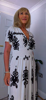 Elissa Dress-Soft Jersey - Bold Print Dress With Shirred Waist (Sizes 8-18)