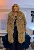 Norma Mongolian Faux Fur Coat - Taupe Statement Style