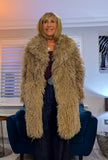Norma Mongolian Faux Fur Coat - Taupe Statement Style