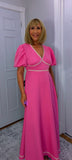Alexandra Puff Sleeve Dress – Pink or Coral