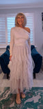 Tilly Tulle Skirt – Taupe Layered Frilled Party Style