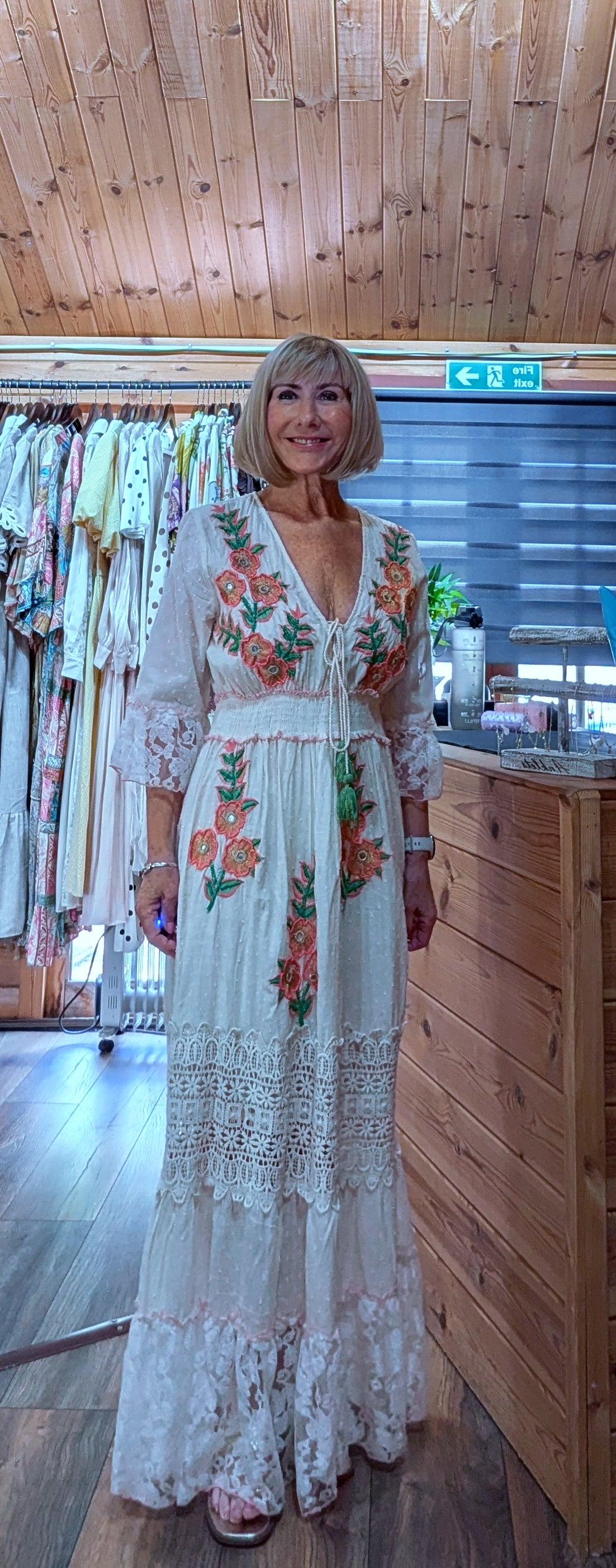 Bohemian summer maxi dress with tassels