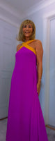 Olga Halterneck  Maxi Dress – Magenta